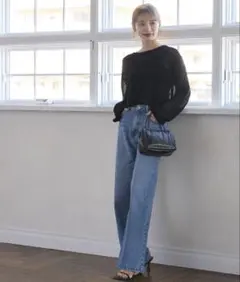 coca クロップド丈　メッシュニット　L