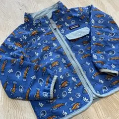 パタゴニア　キッズ　アウター　水陸両用　ジャケット　90 ブルー　魚柄