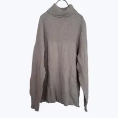 エルグナ タートルネックニット グレージュ系 リブ切替 オーバーサイズ 秋冬