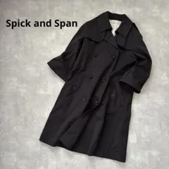 Spick and Spanトレンチコート七分袖濃ネイビー通勤 きれいめ上品春秋