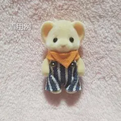 赤ちゃんお洋服　ヒッコリーデニム•バンダナセット②　橙色