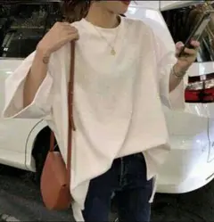 オーバーサイズ シャツ ラメ　ホワイト