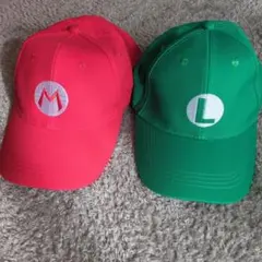 キャップ 男女兼用 コスプレ マリオ風 ルイージ マリオ 帽子 2個セット