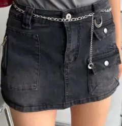 ダブルポケットデニムショートスカパン