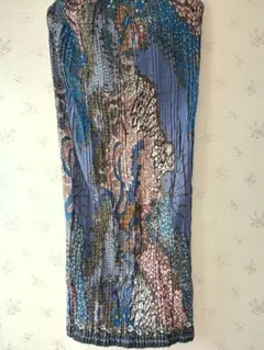 バティック ロングスカートRok Plisket (プリーツスカート )　ブルー