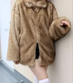 Mili affinity フェイクファー ダブルジップジャケット