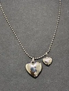 ダブルハート ネックレス シルバー925