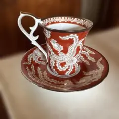 極美品 基泉 赤濃金彩唐草 コーヒー椀皿 鹿鳴館 デミタス レア - メルカリ