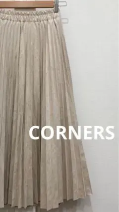 CORNERS コーナーズ プリーツ スカート ウエストゴム スエード調