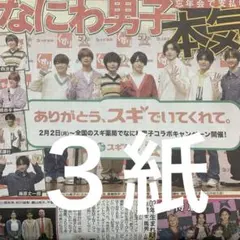 なにわ男子　スギ薬局アンバサダー就任　スポーツ新聞３紙セット　1/29付