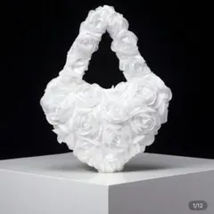 バラ ホワイト ハート型 バッグ