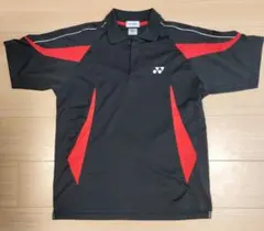 YONEX 폴로 셔츠 라지 블랙 레드