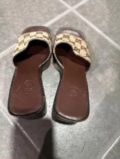 GUCCI GGキャンバス サンダル ミュール ブラック 22.5 - メルカリ