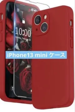 ✨iPhone13 mini✨　保護フィルムつき　赤　レット　ソフトケース