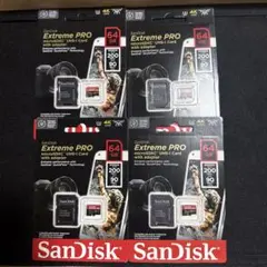 SanDisk Extreme PRO 64GB microSDカード 4枚