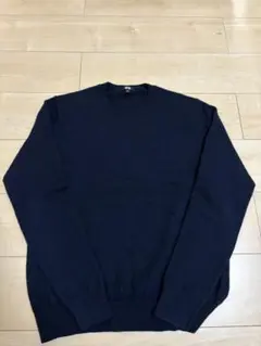 ユニクロ　カシミヤクルーネックセーター (メンズ・ネイビー)