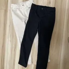 UNIQLO ヒートテックスキニーパンツ 120cm ベージュ 黒　2本セット