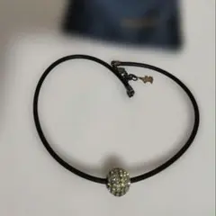 AGATHA アガタ チョーカー ビーズ装飾 ブラックラバーチョーカー