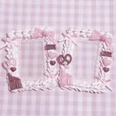 ホイップデコ B8 ペア ピンク いちご リボン トレカケースデコ 量産型