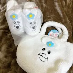 んぽちゃむ しまむら コラボ ボアトートバッグ ルームシューズ スリッパのサムネイル