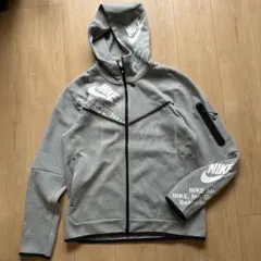 NIKE テックフリース パーカー スウッシュ ロゴ グレー ホワイト L
