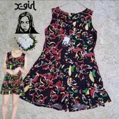 【新品】X-girl エックスガール　オールインワン　ROMEO FLOWER