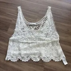 ZARA WOMAN アイボリー レースビスチェ