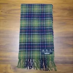 Barbour チェック柄 マフラー 【美品】オリーブグリーン