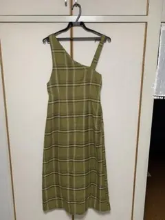 アーバンリサーチ　オリーブグリーン チェック柄 キャミワンピース