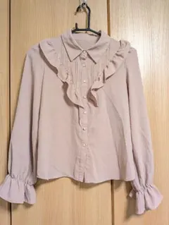INGNI フリル付き薄いピンクブラウス