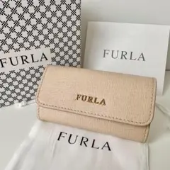 【FURLA】フルラ　キーケース　6連　ライトベージュ　ピンク　キーリング