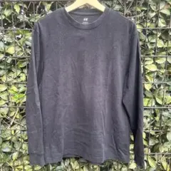 H&M クルーネックリラックスフィット 長袖カットソー ブラック