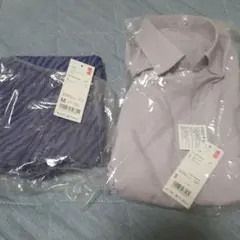薄紫長袖シャツとダークパープルトップと紫色ズボンブラキャミチェニック3点セット
