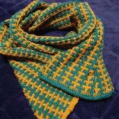 ［No.120］アフガン編み　マフラー