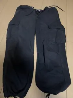 CRYSTAL LINEN ブラックカーゴパンツ