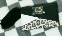 ハローキティ　LF深札入れ ヒョウ柄スリーレザー財布シリーズ　ファー　平成ギャル