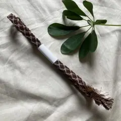 新品　正絹　帯締め　夏物　平組み　茶色に水色薄桃色　小紋・紬・お召　着物和装