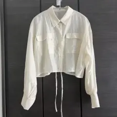 uncrave オンワード樫山 ホワイト クロップド丈 長袖シャツ - メルカリ