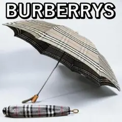 BURBERRYS 折りたたみ傘 ノバチェック柄／ グレー系 バーバリーズ