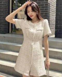 SHEIN ツイードミニワンピース