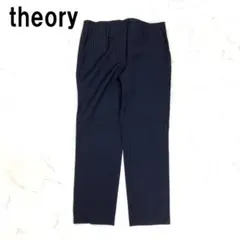 A7696 セオリー スラックス ウール ストライプ テーパード 紺 ０