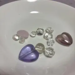 ビーズ 12個セット ハート・丸・六角形