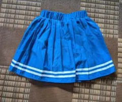 青色 プリーツインナーパンツスカート