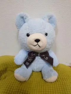 水色クマのぬいぐるみ（リボン付き）