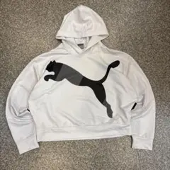 【300オク】④ PUMA プーマ パーカー ホワイト ビッグロゴ