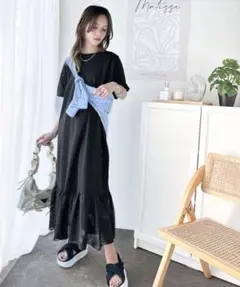 レイヤード風チュールコンビTシャツワンピース/JaVaのサムネイル