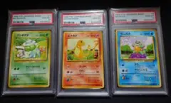 3連番PSAポケモンカード 旧裏御三家 ヒトカゲフシギダネゼニガメマーク