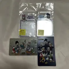 ドナルドダック デイジーダック　ミラーステッカーセット 2個とカード 2枚