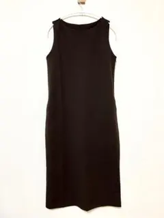 USED◯ユニクロ　クレープジャージーワンピースノースリーブ/丈短め　ブラウン