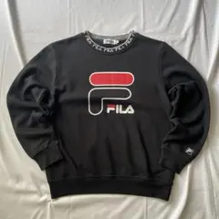 00s FILA フィラ スウェット トレーナー ブラック グランジY2K 平成